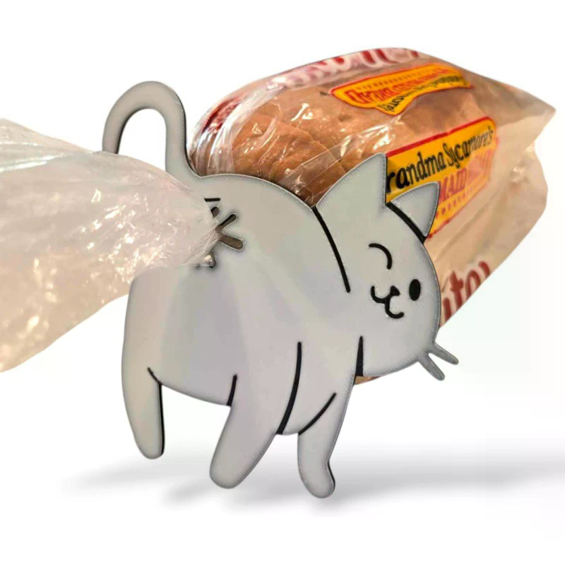 Food Lovers Snacks - 3D Cat Butt Bread Bag Clip
