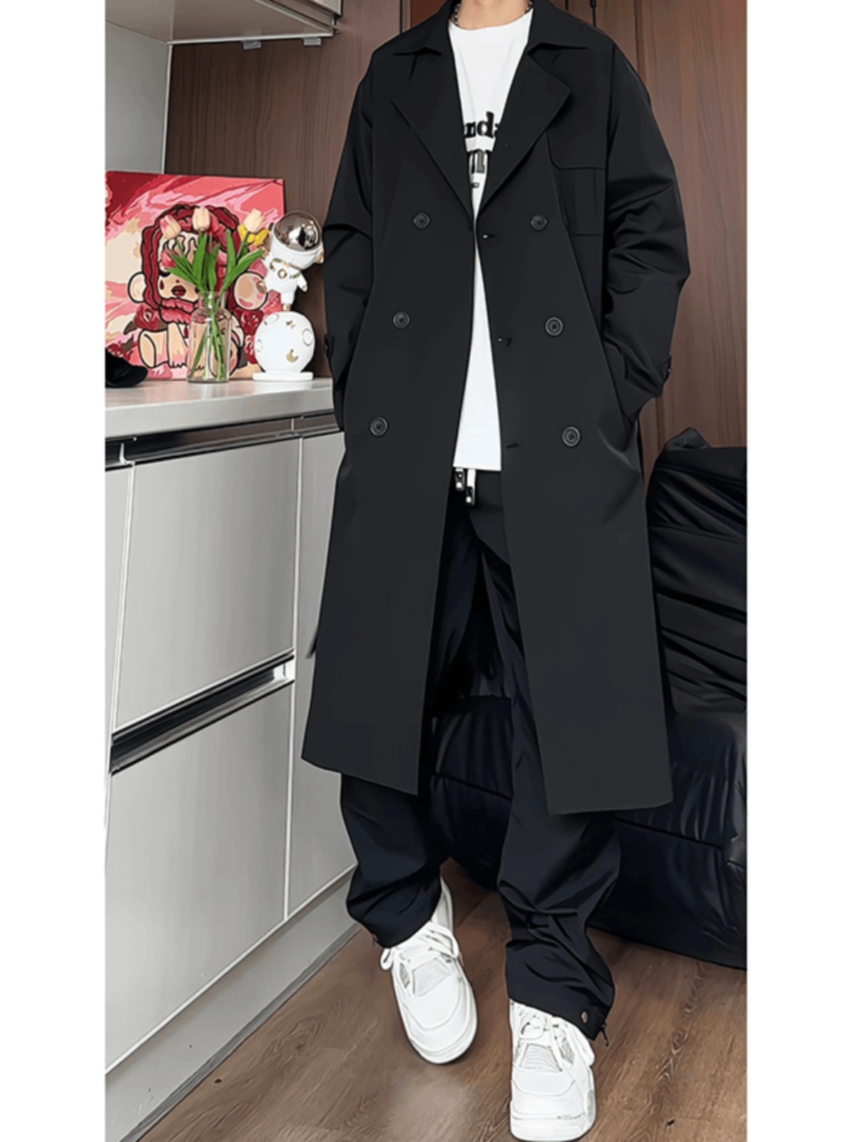 Trench Fur Coat Mens Cashew Kn - Food Snacks For Hiking 리뷰 및 가격