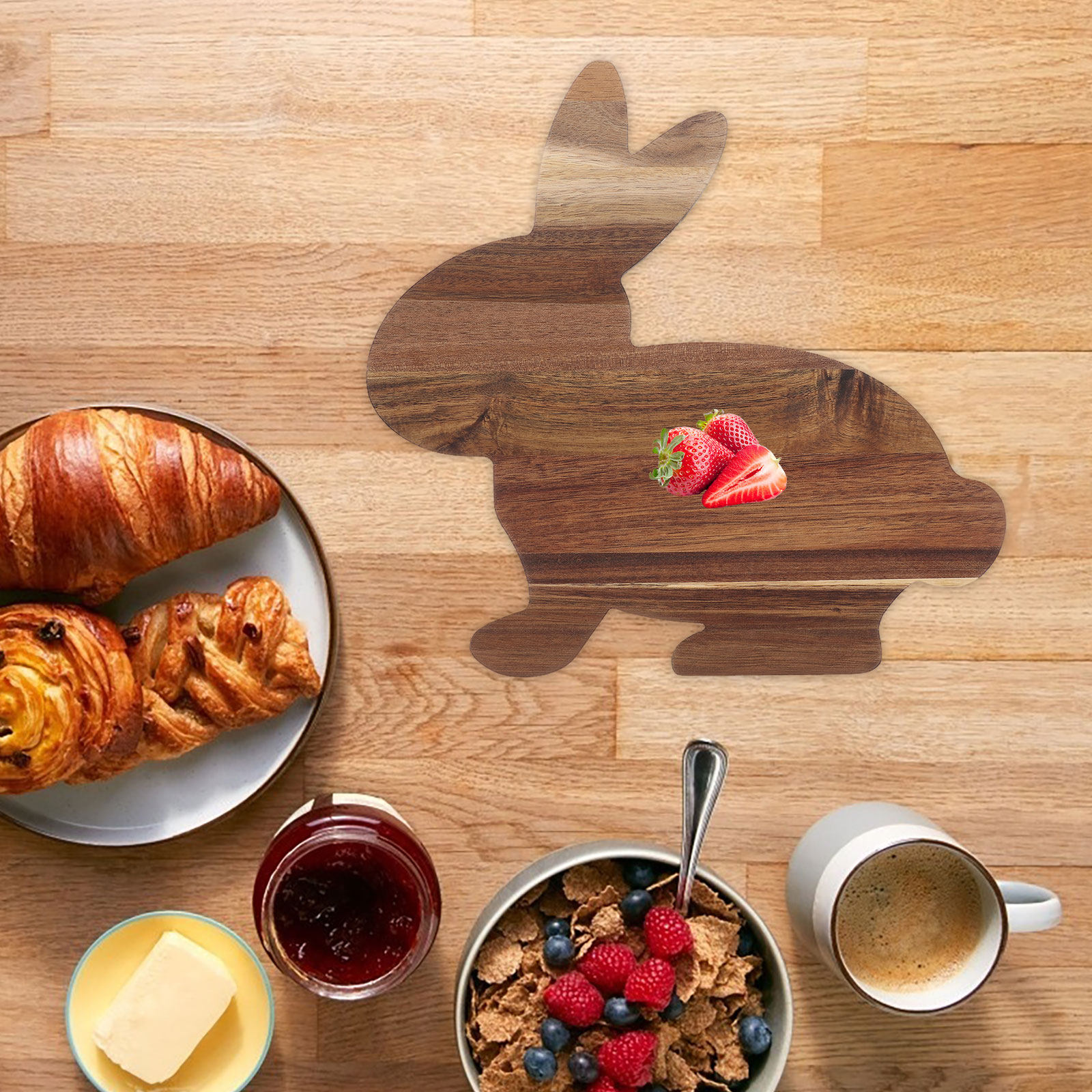 Bunny Shaped Wooden Cutting Bo - Food In Snacks 리뷰 및 가격