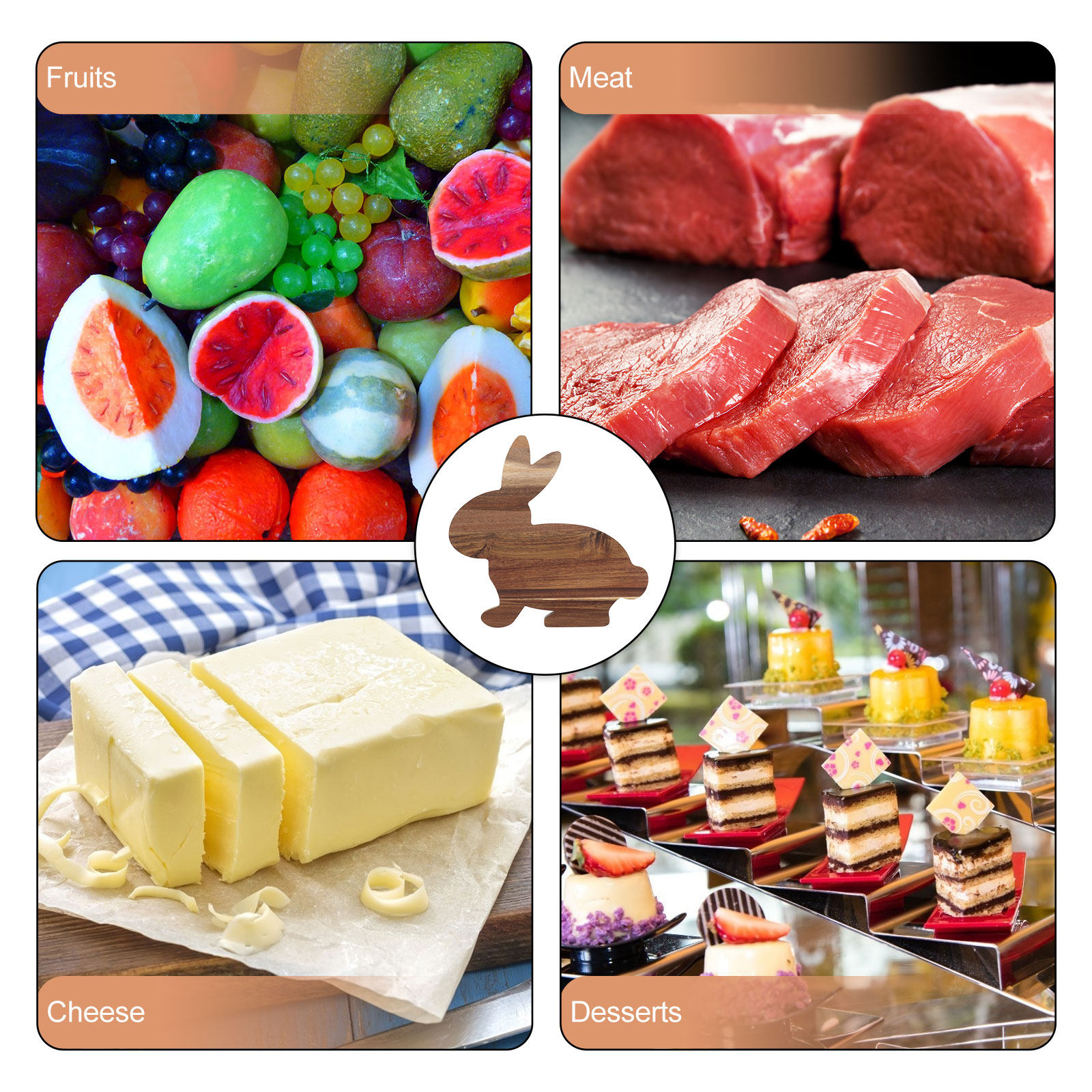 Bunny Shaped Wooden Cutting Bo - Food In Snacks 리뷰 및 가격